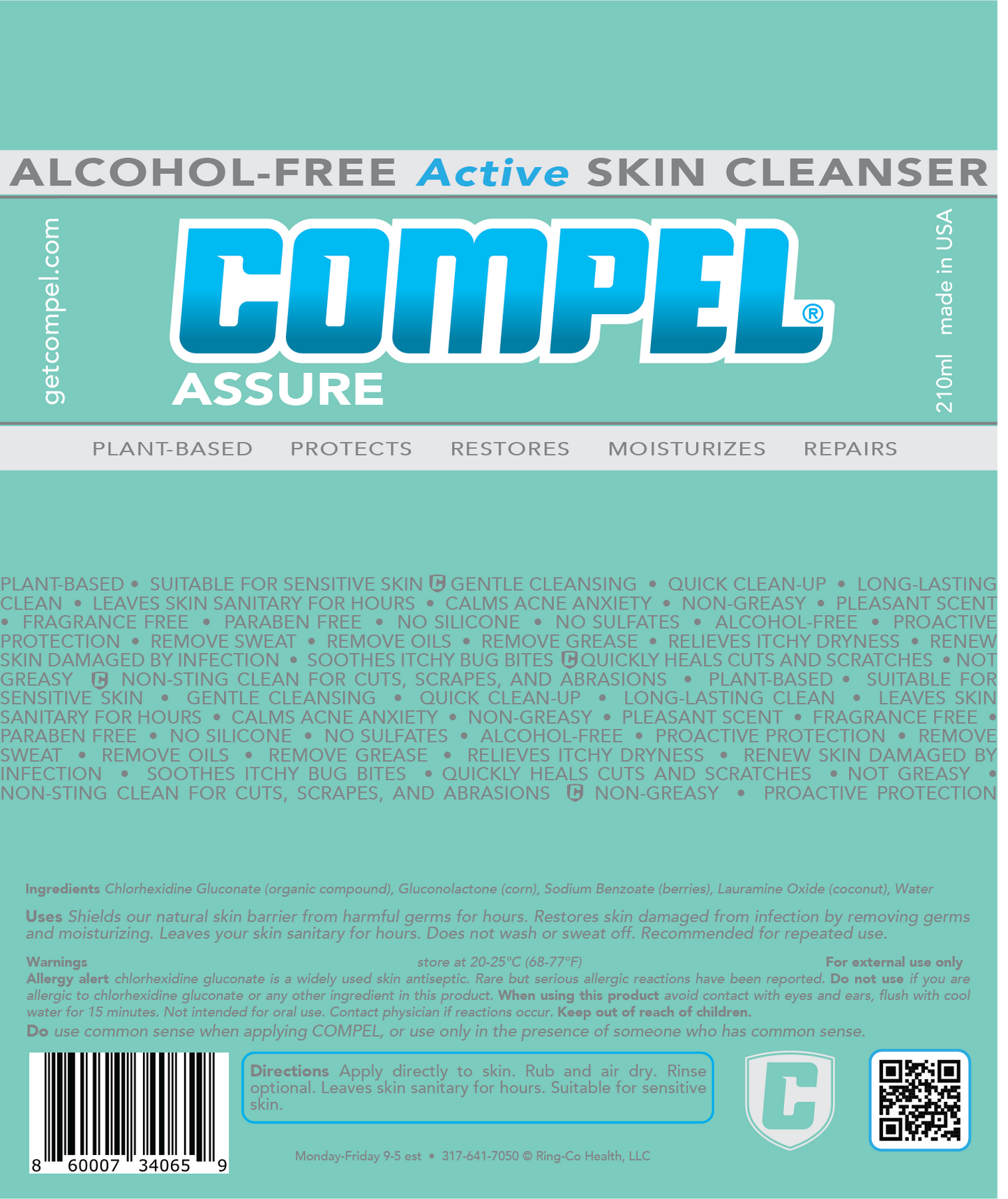 COMPEL Assure FOAMING 210mL Alcohol-Free Skin Cleanser