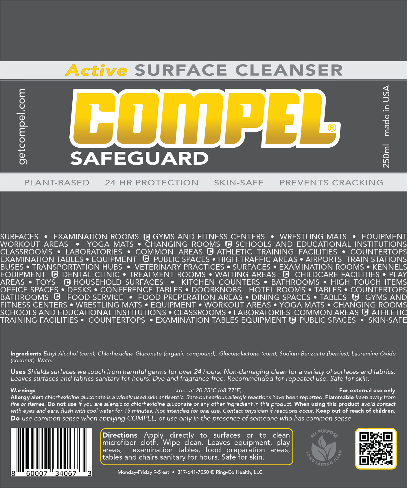 COMPEL Safeguard 250mL Surface Cleanser