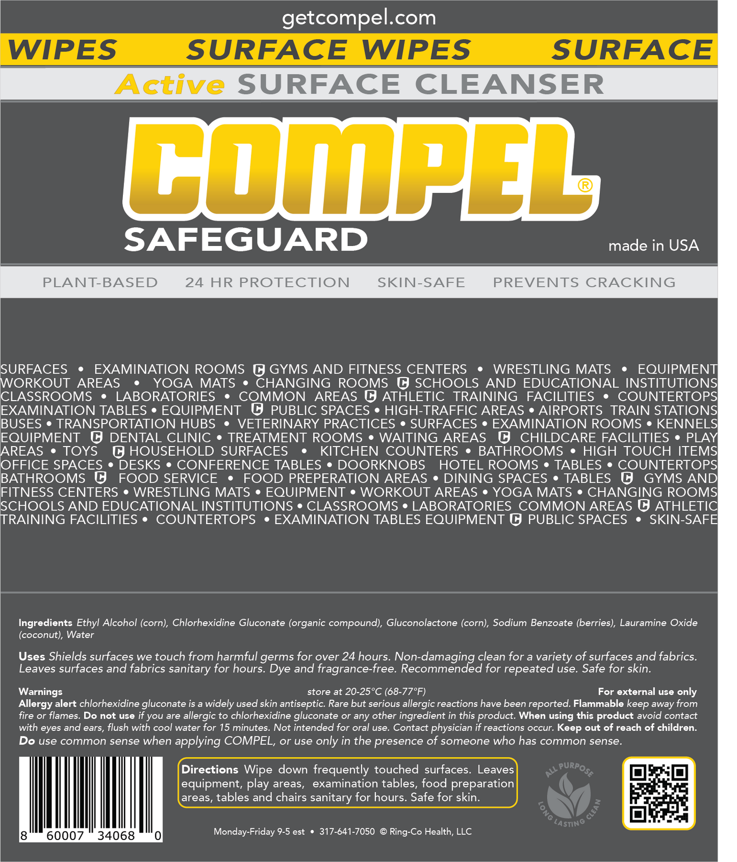 COMPEL Safeguard Wipe Surface Cleanser