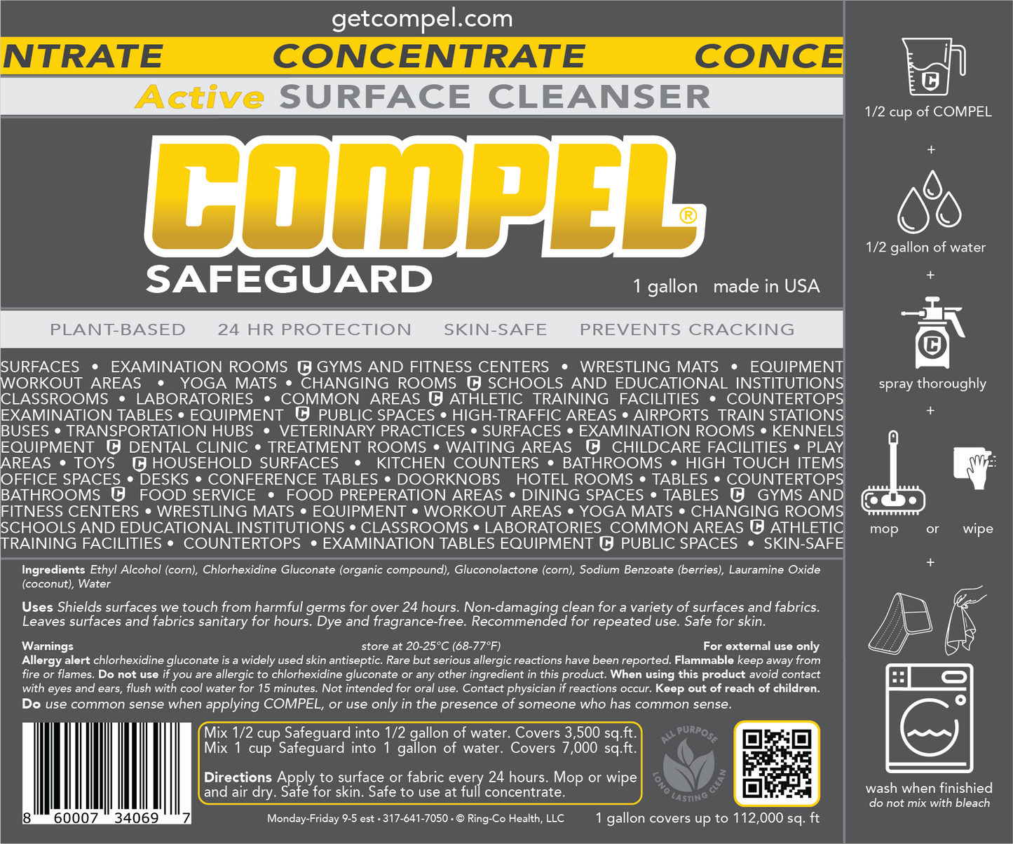 COMPEL Safeguard 1 Gallon Concentrate Surface Cleanser